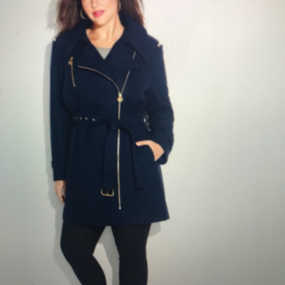 Michael Kors Sapphire Asymmetrical Coat - Picture 3 of 8